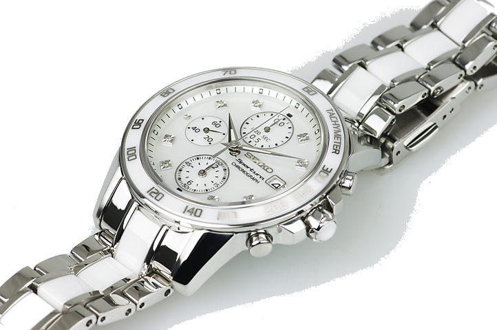 Montre Seiko Sportura Diamond Collection Chronograph SNDZ45P1 - Occasion, Fonctionne Parfaitement